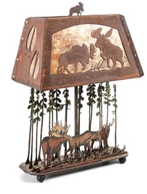 WESTERN WILDLIFE METAL ART MOOSE DESK/TABLE LAMP