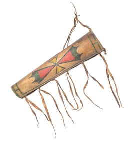 BLACKFOOT POLYCHROME PAINTED FEATHER CASE