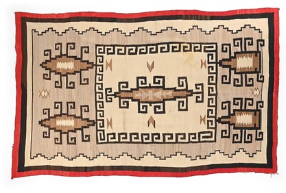 VINTAGE NAVAJO RUG WITH BEETLE MOTIF