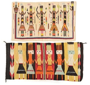 LOT OF 2 NAVAJO YEI TEXTILES