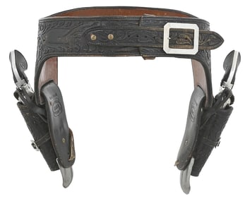 (C) EDWARD H. BOHLIN BUSCADERO DOUBLE RIG WITH A PAIR OF EARLY COLT SCOUT REVOLVERS