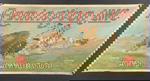 REMINGTON - UMC ARMS AND AMMUNITION FRAMED CANVAS BANNER