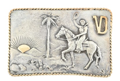 STERLING & GOLD FRIEDELL BELT BUCKLE