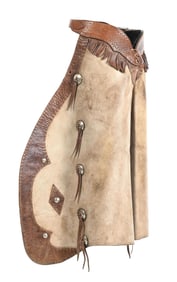 A LARGE PAIR OF BATWING CHAPS BY A.J. WILLIAMSON