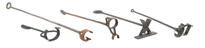 LOT OF 5 ANTIQUE BRANDING IRONS