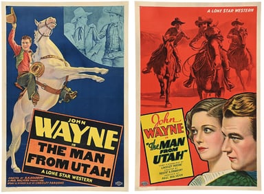 A PAIR OF JOHN WAYNE MOVIE POSTERS "THE MAN FROM UTAH"