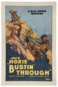 JACK HOXIE IN "BUSTIN' THROUGH" MOVIE POSTER