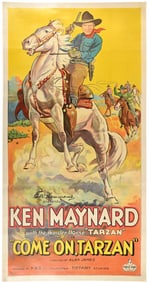 KEN MAYNARD IN "COME ON TARZAN" MOVIE POSTER