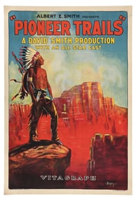 RARE "PIONEER TRAILS" MOVIE POSTER