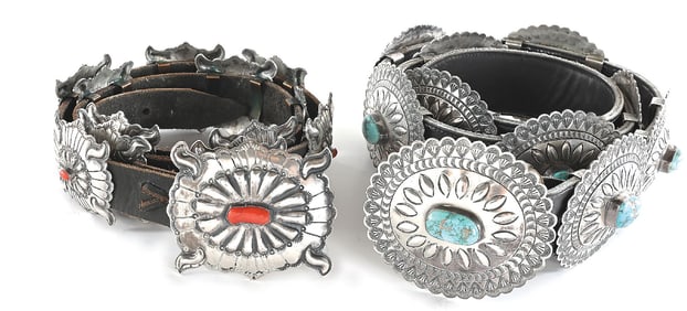 LOT OF 2 CIRCA 1970S CONCHO BELTS