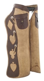 HERMANN H. HEISER CARD SUIT BATWING CHAPS