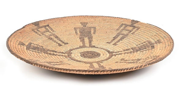 PICTORIAL APACHE BASKETRY TRAY