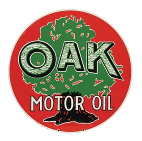 OAK MOTOR OIL PORCELAIN SIGN.