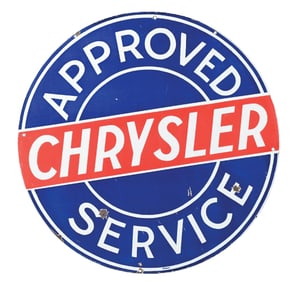 CHRYSLER APPROVED SERVICE PORCELAIN SIGN