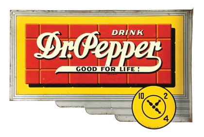DRINK DR. PEPPER "GOOD FOR LIFE" TIN FLANGE SIGN