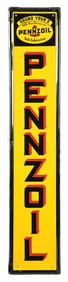 PENNZOIL MOTOR OIL TIN SIGN W/ SELF-FRAMED OUTER EDGE