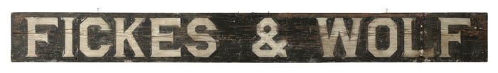 FICKES & WOLF GENERAL STORE HAND PAINTED WOOD SIGN
