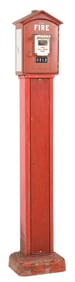 GAMEWELL FIRE ALARM CALL BOX ON PEDESTAL BASE