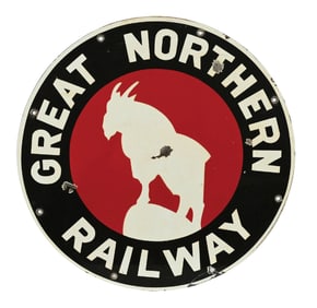 GREAT NORTHERN RAILWAY PORCELAIN SIGN
