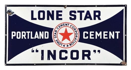 LONE STAR CEMENT CORPORATION PORCELAIN SIGN