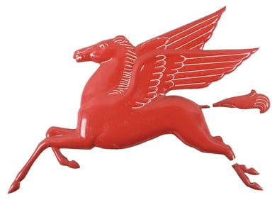 MOBIL PEGASUS EMBOSSED PORCELAIN SIGN