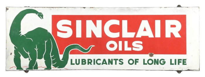 SINCLAIR OILS "LUBRICANTS OF LONG LIFE" PORCELAIN SIGN