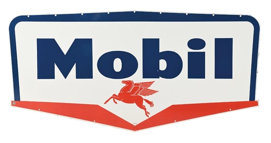 MOBIL GASOLINE PORCELAIN SERVICE STATION SIGN PEGASUS GRAPHIC