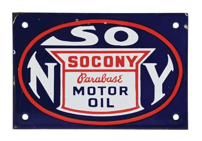SOCONY PARABASE MOTOR OIL PORCELAIN SIGN