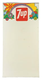 7UP EMBOSSED TIN LARGE MENU BOARD