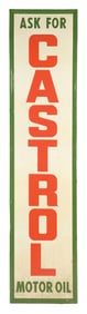 ASK FOR CASTROL MOTOR OIL EMBOSSED TIN SIGN