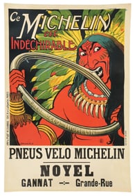 MICHELIN TIRES PAPER POSTER WITH LINEN BACKING