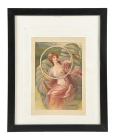 EARLY MICHELIN TIRES FRAMED PAPER ADVERTISEMENT