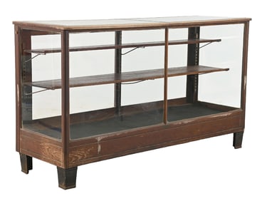 LARGE OAK & GLASS FLOOR SHOWCASE STORE DISPLAY