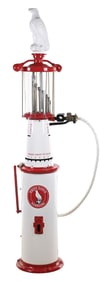 CORRECT MEASURE 10 GALLON VISIBLE PUMP RESTORED IN WHITE EAGLE GASOLINE