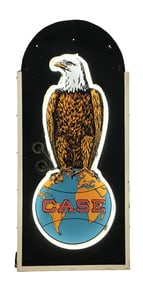 CASE EAGLE PORCELAIN NEON SIGN