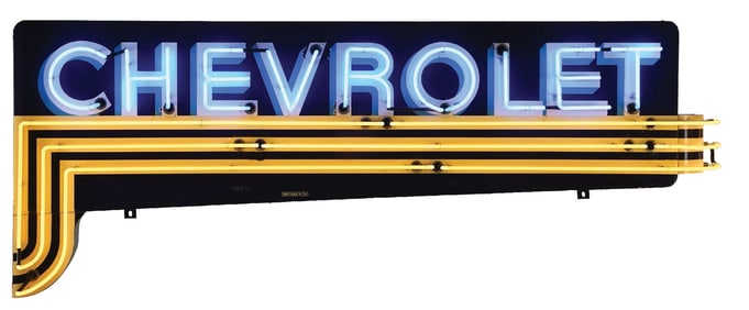 CHEVROLET AUTOMOBILE PORCELAIN NEON SIGN