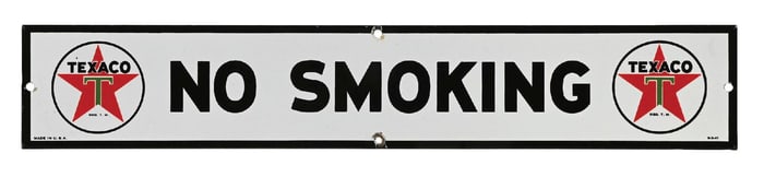 TEXACO "NO SMOKING" PORCELAIN SERVICE STATION SIGN