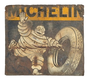 MICHELIN TIRES EMBOSSED TIN SIGN