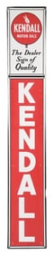 KENDALL MOTOR OILS TIN SERVICE STATION SIGN