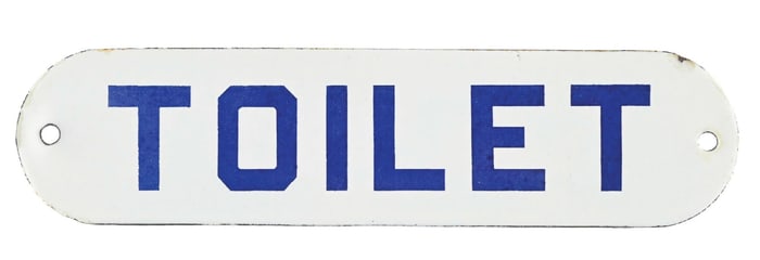 TOILET PORCELAIN REST ROOM DOOR SIGN