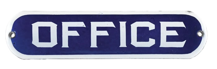 OFFICE PORCELAIN DOOR SIGN AGS 91