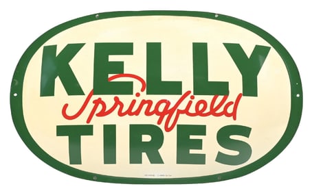 KELLY SPRINGFIELD TIRES TIN BUBBLE SERVICE STATION SIGN