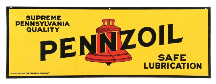 PENNZOIL MOTOR OIL TIN SERVICE STATION SIGN