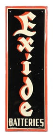 EXIDE BATTERIES EMBOSSED TIN SIGN