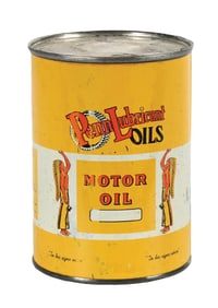 PENN LUBRICANT MOTOR OILS ONE QUART CAN W/ NATIVE AMERICAN GRAPHIC