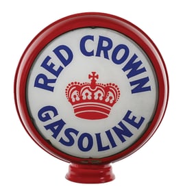 RED CROWN GASOLINE COMPLETE 15" GLOBE ON METAL HIGH PROFILE BODY