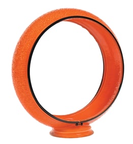 ORIGINAL 13.25" ORANGE RIPPLE GLASS GLOBE BODY
