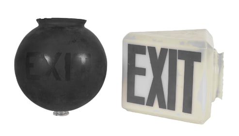 COLLECTION OF TWO: EXIT ONE PIECE GLOBES.
