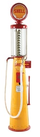 GILBERT & BARKER 10 GALLON VISIBLE GAS PUMP RESTORED IN SHELL GASOLINE