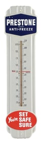 PRESTONE ANTI-FREEZE PORCELAIN SERVICE STATION THERMOMETER